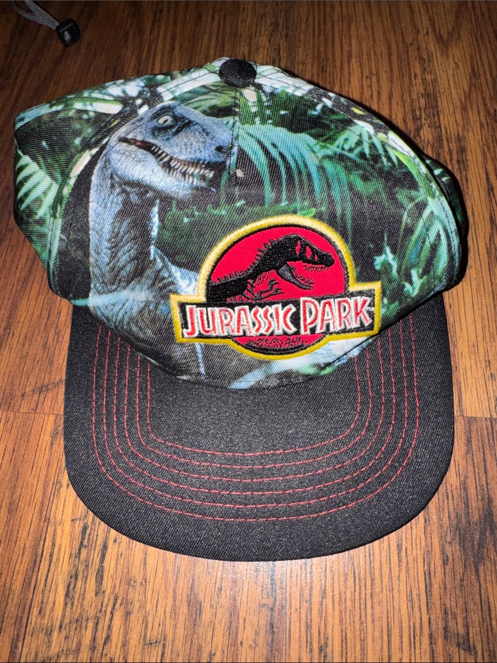 Kids Baseball Cap - Black & Green Dinosaur Print C2.B1.M